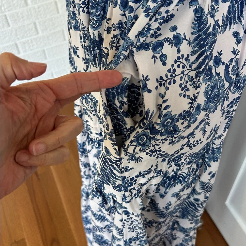 Anthropologie- Sumerset navy/ivory tiered maxi dress - Picture 8 of 11